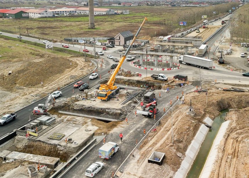 Atentie soferi Rezrictii de circulatie la intrarea in Baia Mare se instaleaza grinzi la Pasajul Clubul Vacarilor