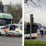 accident grav in baia mare zona meda un taxi a intrat intr un autobuz o persoana a ramas incarcerata