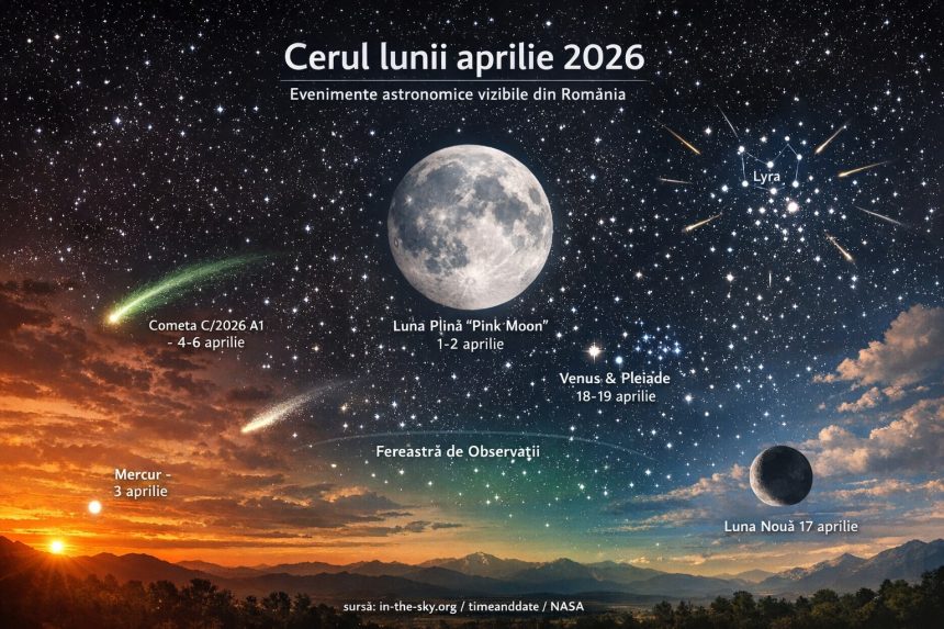 Aprilie 2026 in Cosmos Evenimente Astronomice Spectaculoase si Invitatie la Planetariul din Baia Mare