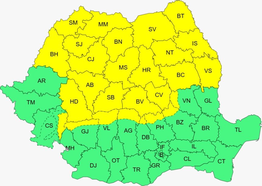 COD GALBEN de vant intens in nordul tarii Maramuresul una dintre cele mai afectate zone