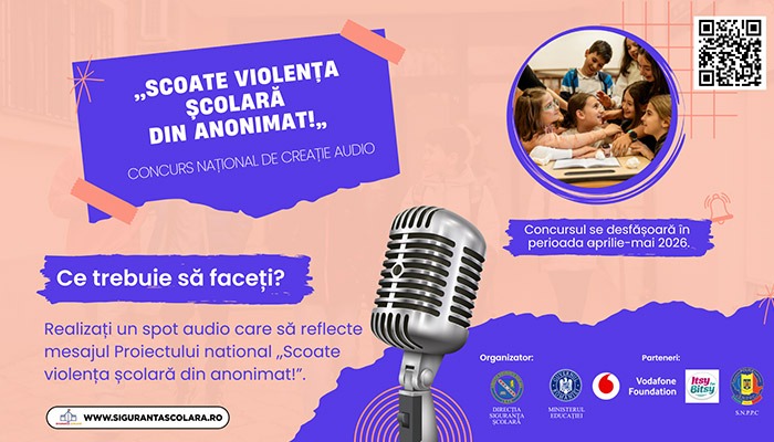 Concurs pentru elevii din Maramures Spune nu violentei in scoli printr un spot audio