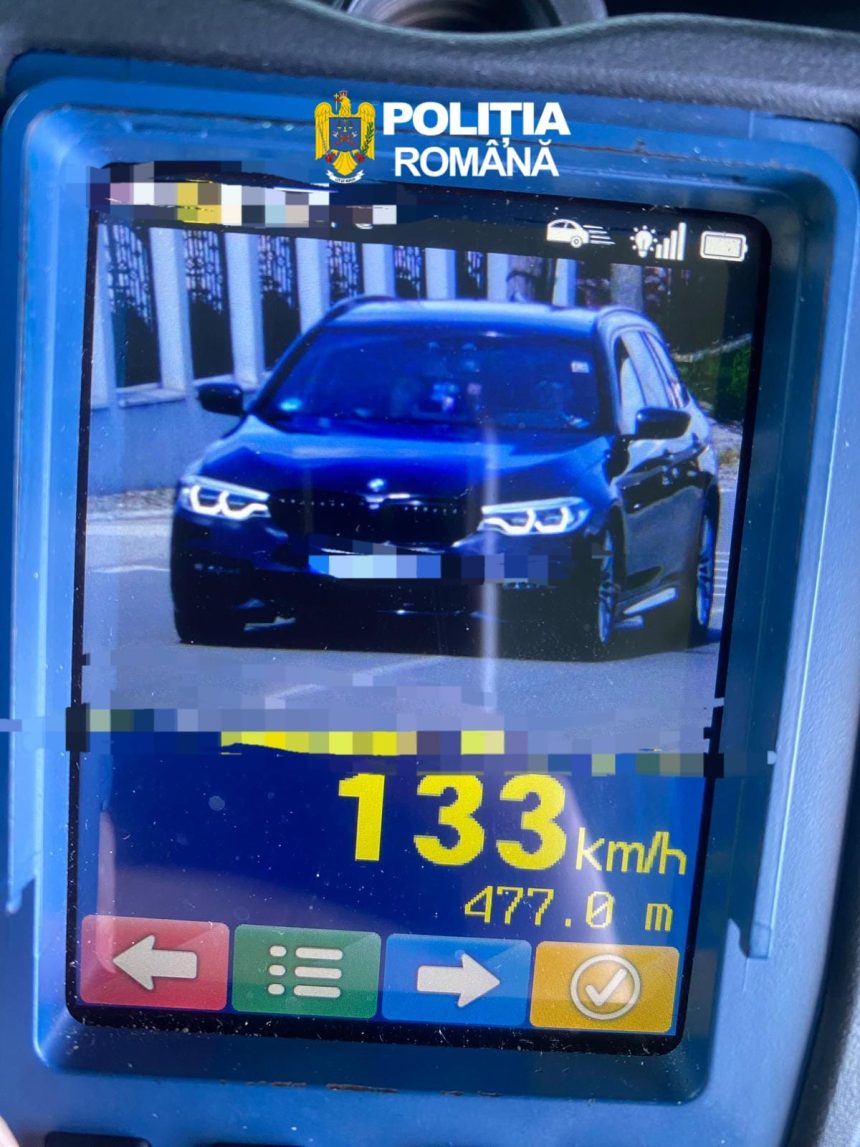 Viteza excesiva in Arinis Tanar surprins conducand cu peste 130 kmh