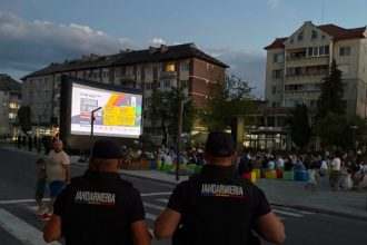 Filme sub cerul liber la Targu Lapus Jandarmii au fost alaturi de public