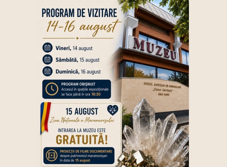 Intrare liberala Muzeul de Mineralogie din Baia Mare de Ziua Nationala a Maramuresului Ce program au vizitatorii in weekend