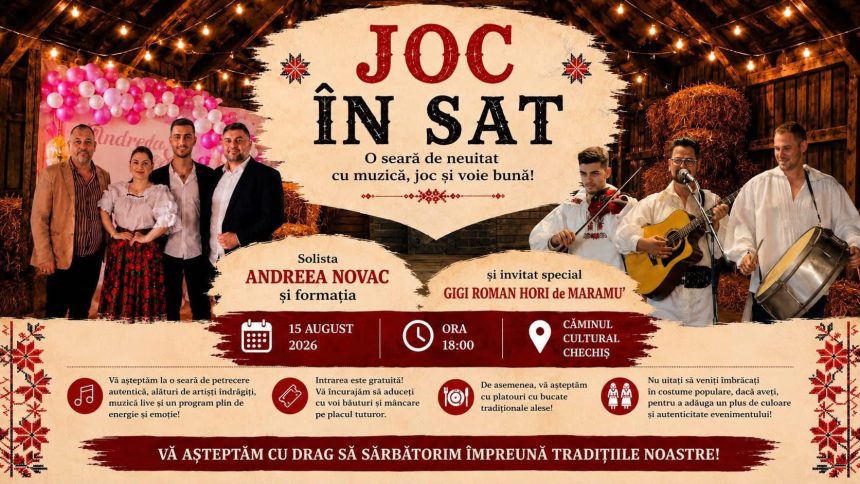 Joc in sat la Chechis muzica traditii si voie buna pe 15 august