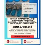Lucrari planificate la Statia de pompare a apelor potabile din Satu Nou de Sus
