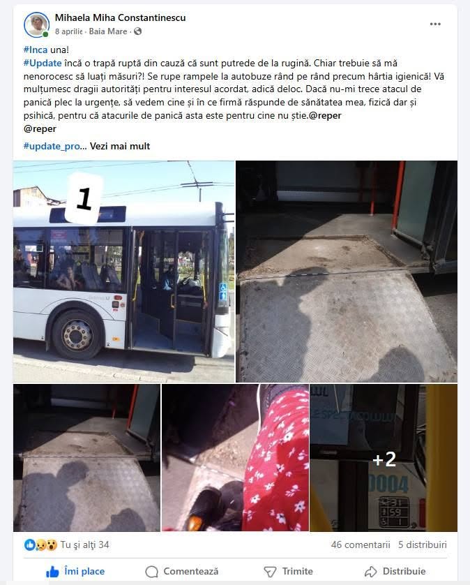 O baimerianca in scaun cu rotile sol solicita verificarea rampelor de acces din autobuzele URBIS Accesibilitatea inseamna siguranta nu doar prezenta unei rampe