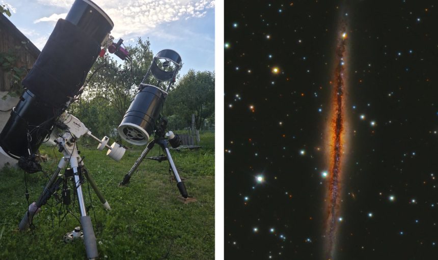 Seara de observatii astronomice la Pasul Gutai Universul observat printr un telescop de 400 mm