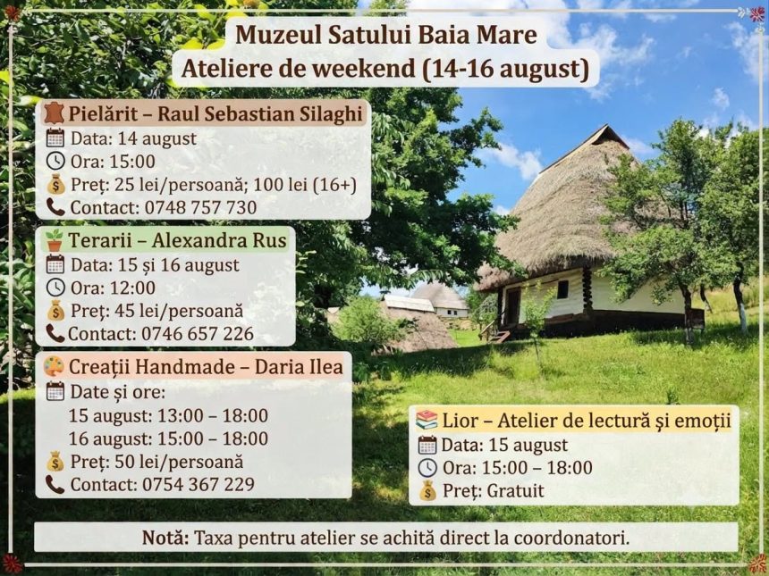 Trei zile de ateliere si obiceiuri la Muzeul Satului din Baia Mare