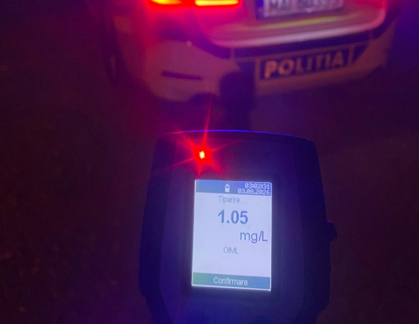 Urmrire pe timp de noapte in Baia Mare Sufer prins conducand cu alcoolemie mare