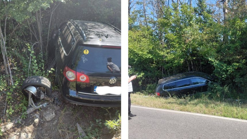 accident de circulatie in carbunari pe dn 18b un autoturism a iesit in afara drumului