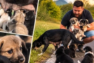 A născut opt pui între gunoaie. Povestea care i-a emoționat pe băimăreni