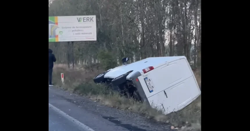 Accident pe DN1C, Baia Mare–Cluj: autoutilitară ieșită în afara carosabilului