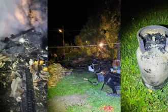Incendiu la anexe în Poienile de sub Munte. Pompierii voluntari, mobilizați rapid