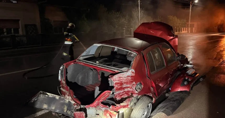 Accident rutier în Târgu Lăpuș. Intervenție pentru degajarea carosabilului